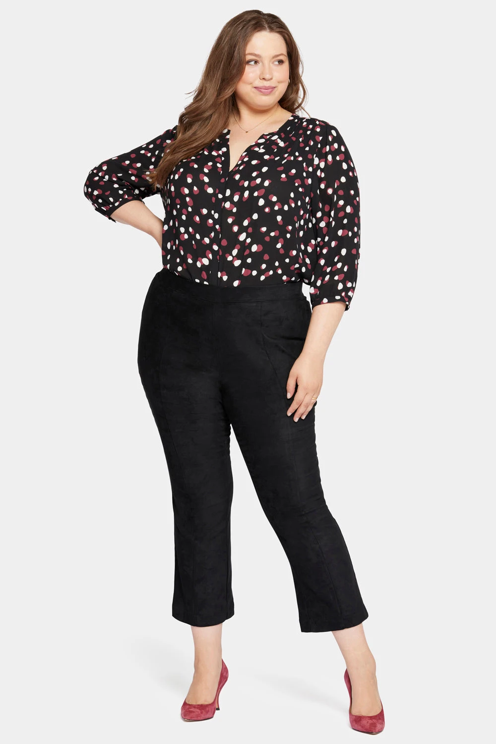 Slim Bootcut Pull-On Pants In Plus Size - Black 1 Slim Bootcut Pull-On Pants In Plus Size - Black