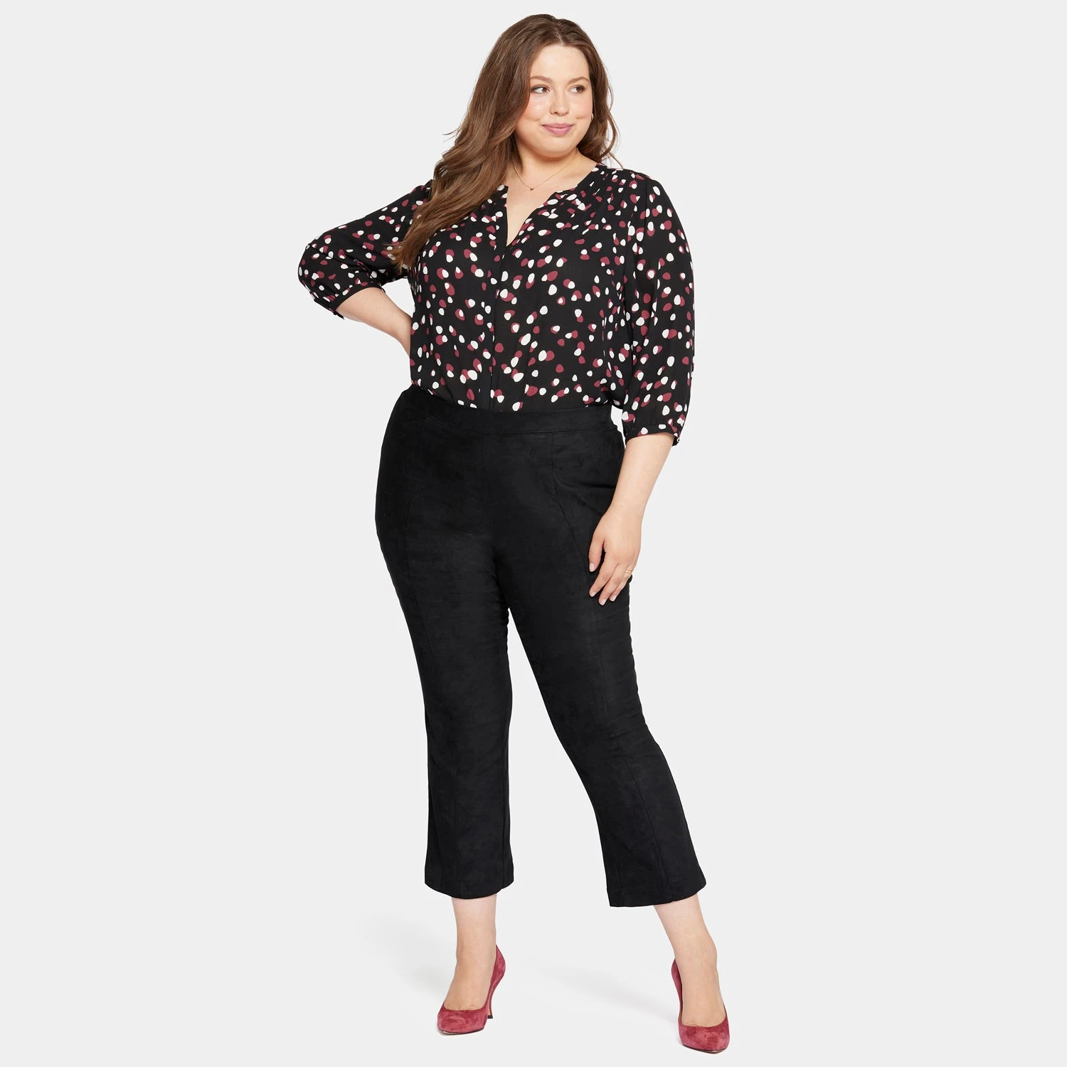Slim Bootcut Pull-On Pants In Plus Size - Black 7 Slim Bootcut Pull-On Pants In Plus Size - Black - Image 7