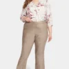 Slim Bootcut Pull-On Pants In Plus Size - Saddlewood