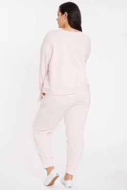 Tie Front Sweatshirt In Plus Size - Carnation -Nydj Apparel Shop WFTB3948 CARNA 6