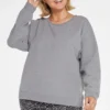 Basic Sweatshirt In Plus Size - Light Heather Grey