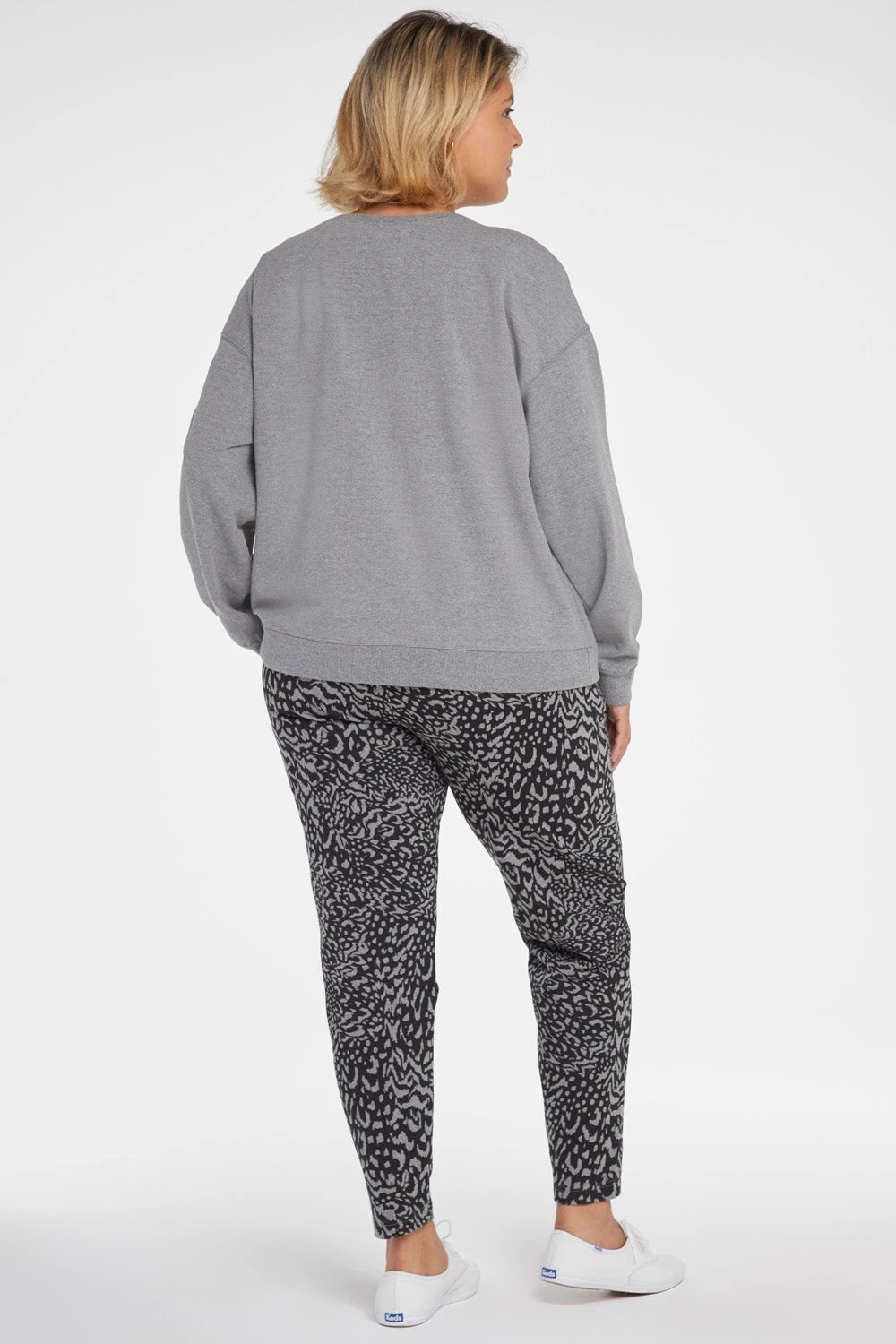 Basic Sweatshirt In Plus Size - Light Heather Grey 6 Basic Sweatshirt In Plus Size - Light Heather Grey - Image 6