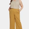 Straight Pull-On Pants In Plus Size - Olive Oil