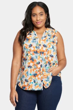 Sleeveless Pintuck Blouse In Plus Size - Cottage Pond 10 Sleeveless Pintuck Blouse In Plus Size - Cottage Pond -Nydj Apparel Shop WGGT3256 U1070 4