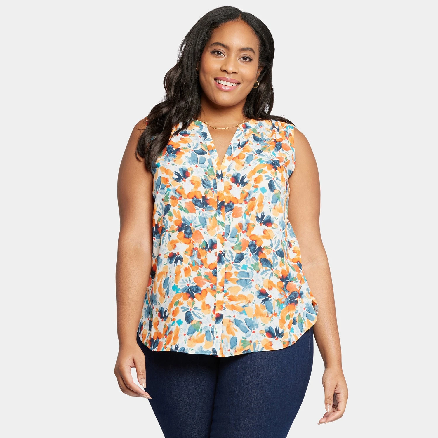 Sleeveless Pintuck Blouse In Plus Size - Cottage Pond 7 Sleeveless Pintuck Blouse In Plus Size - Cottage Pond - Image 7