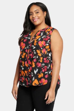 Sleeveless Pintuck Blouse In Plus Size - Tropical Waves -Nydj Apparel Shop WGGT3256 U1091 4 6041733c 6d0e 491c abdd a444f57a95cd