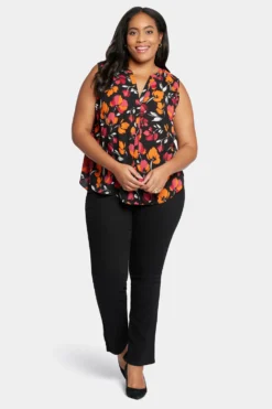 Sleeveless Pintuck Blouse In Plus Size - Tropical Waves -Nydj Apparel Shop WGGT3256 U1091 5 a417633d a855 41df bbba a4c741386ad9
