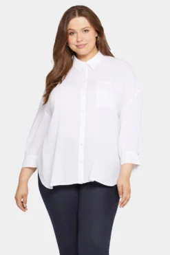 Zoey Blouse In Plus Size - Optic White