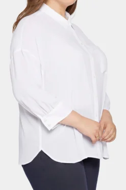 Zoey Blouse In Plus Size - Optic White 11 Zoey Blouse In Plus Size - Optic White -Nydj Apparel Shop WGGT4159 157 6