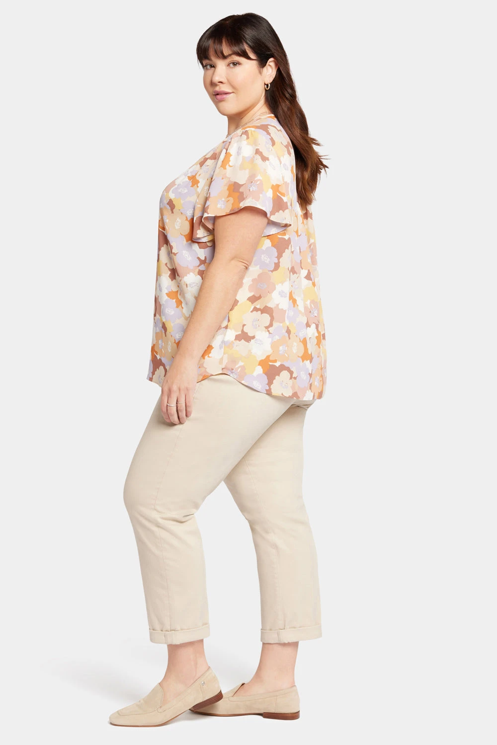 Flounce Sleeve Blouse In Plus Size - Sunset Grove 3 Flounce Sleeve Blouse In Plus Size - Sunset Grove - Image 3