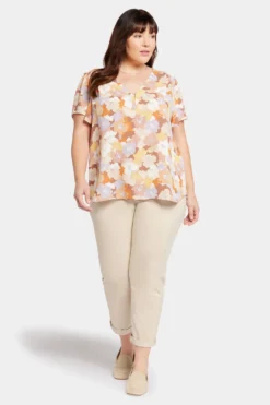 Flounce Sleeve Blouse In Plus Size - Sunset Grove 11 Flounce Sleeve Blouse In Plus Size - Sunset Grove -Nydj Apparel Shop WGGT4237 S2015 5