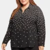 Becky Blouse In Plus Size - Percy Dot