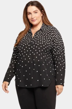 Becky Blouse In Plus Size - Percy Dot