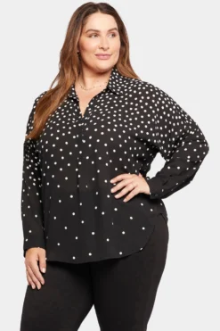 Becky Blouse In Plus Size - Percy Dot -Nydj Apparel Shop WGGT4254 F1052 4