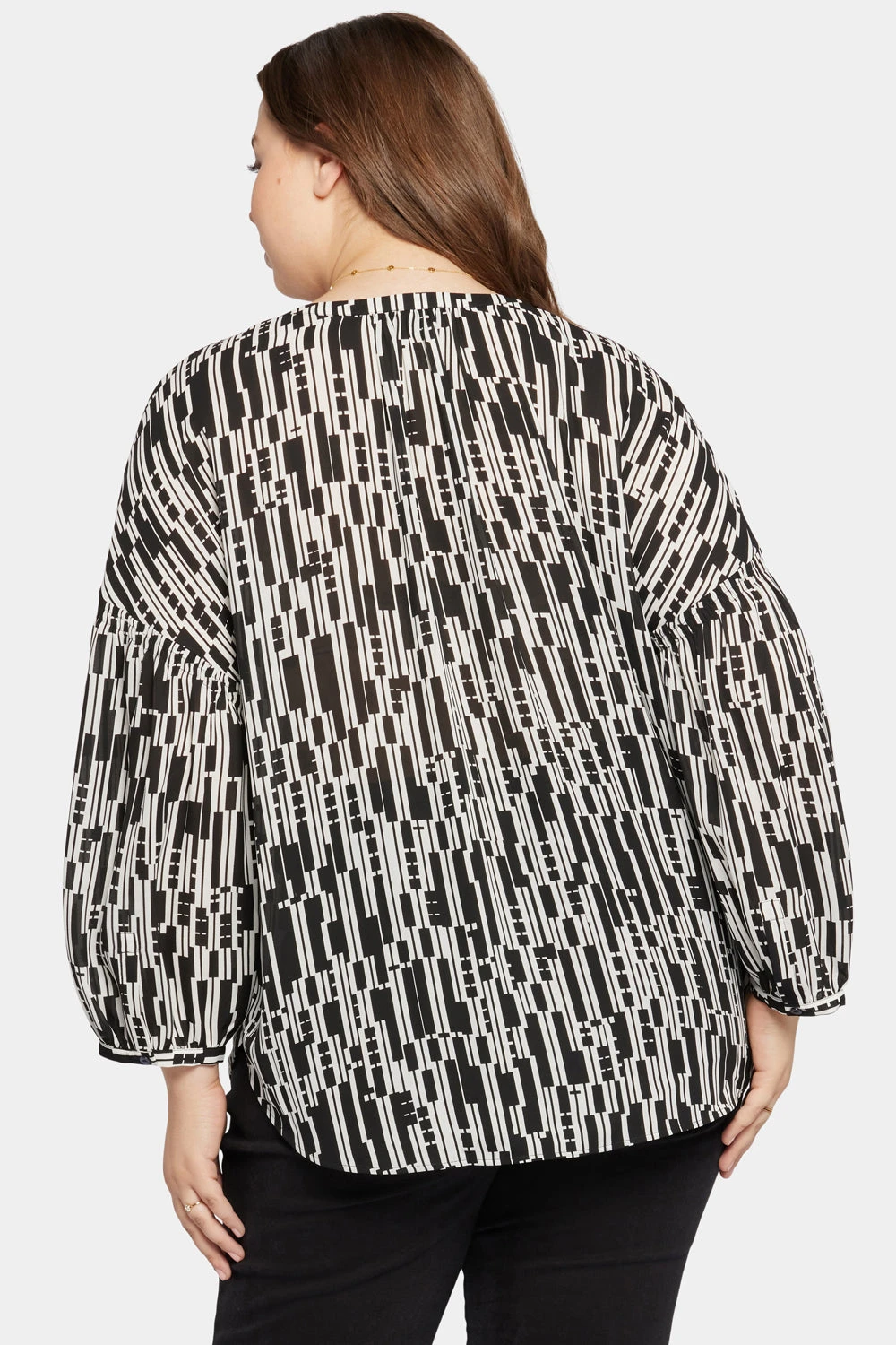Paulina Peasant Blouse In Plus Size - Giselle Geo 2 Paulina Peasant Blouse In Plus Size - Giselle Geo - Image 2
