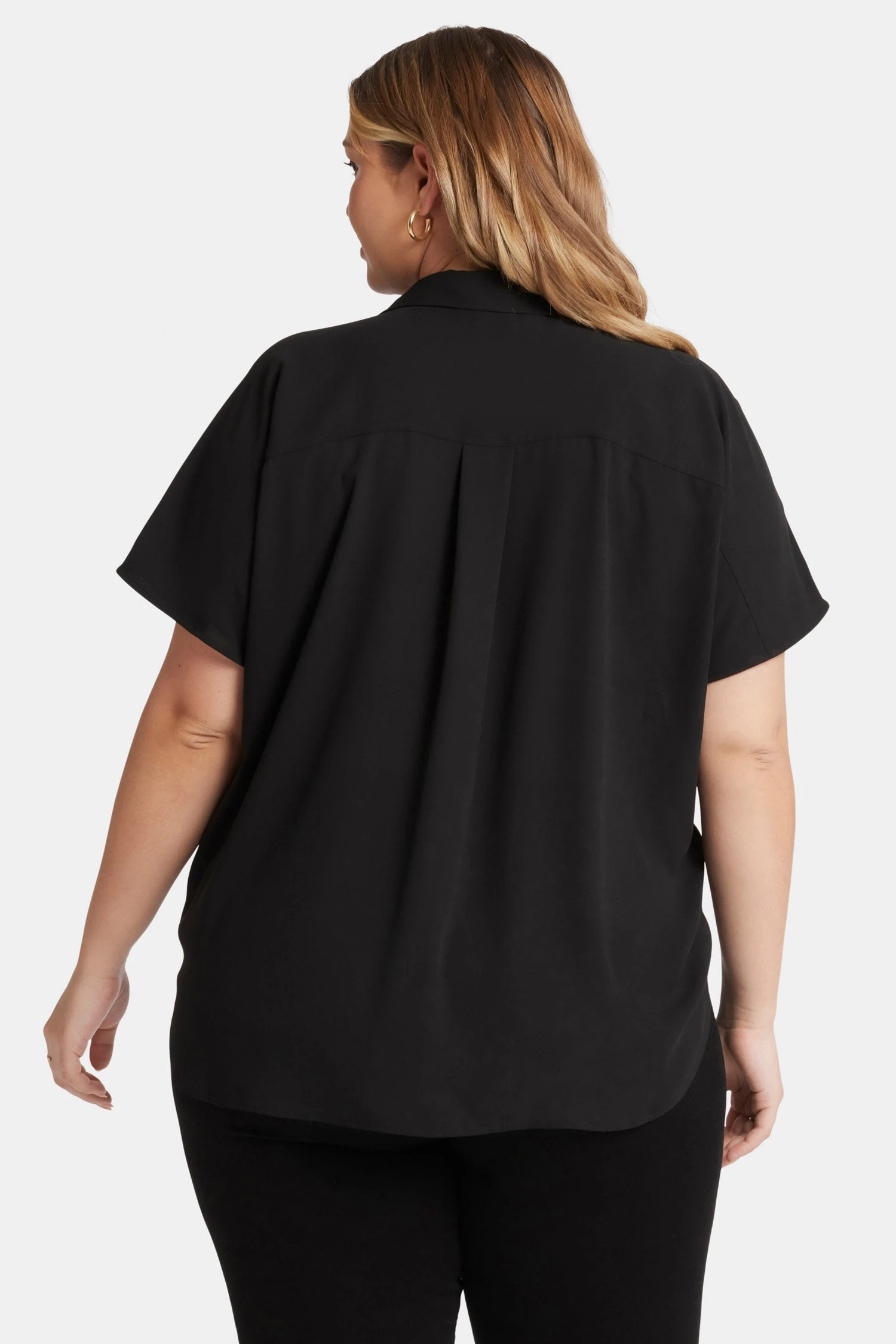 Becky Short Sleeved Blouse In Plus Size - Black 2 Becky Short Sleeved Blouse In Plus Size - Black - Image 2