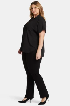 Becky Short Sleeved Blouse In Plus Size - Black 8 Becky Short Sleeved Blouse In Plus Size - Black -Nydj Apparel Shop WGGT4270 858 3