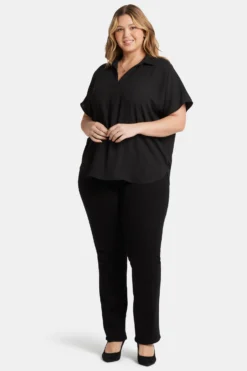 Becky Short Sleeved Blouse In Plus Size - Black 10 Becky Short Sleeved Blouse In Plus Size - Black -Nydj Apparel Shop WGGT4270 858 5