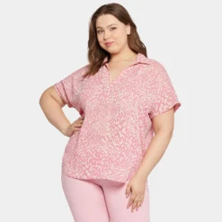 Becky Short Sleeved Blouse In Plus Size - Alana -Nydj Apparel Shop WGGT4270 S2044 DPA