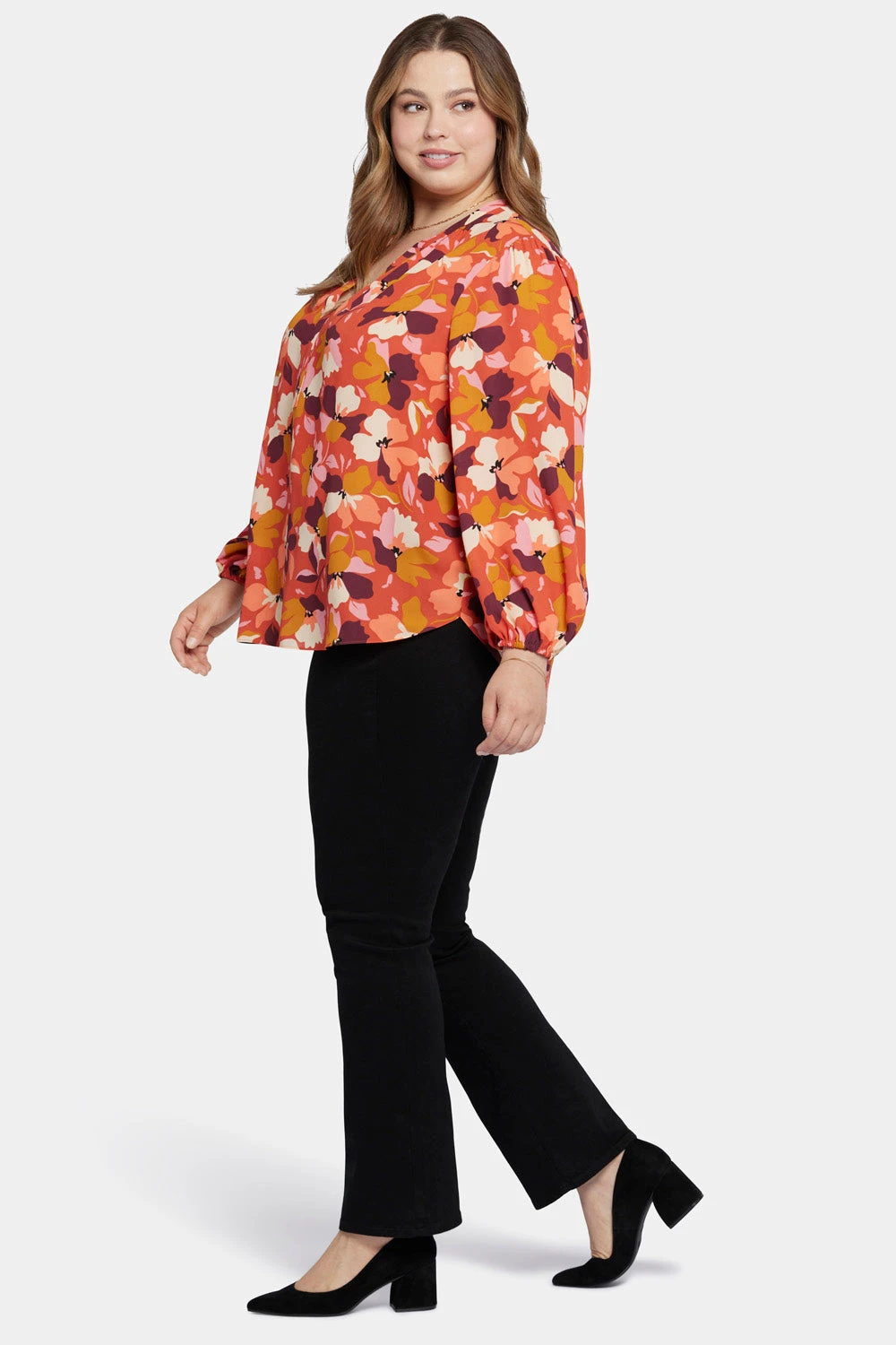 Puff Sleeve Popover Top In Plus Size - Gingervale 3 Puff Sleeve Popover Top In Plus Size - Gingervale - Image 3