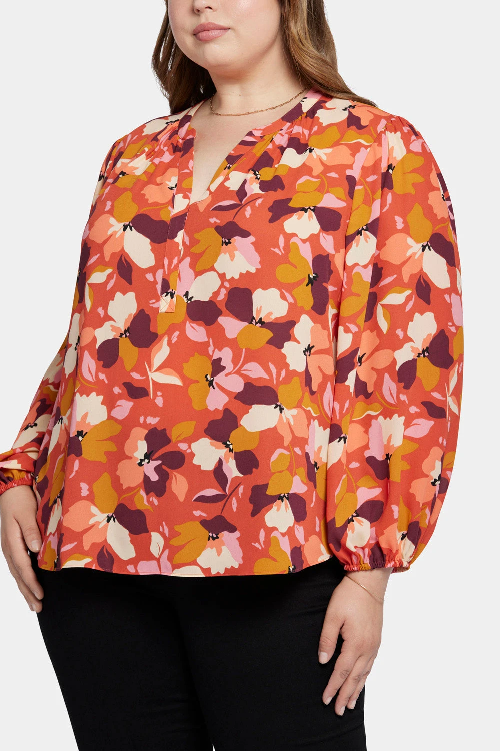 Puff Sleeve Popover Top In Plus Size - Gingervale 6 Puff Sleeve Popover Top In Plus Size - Gingervale - Image 6