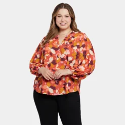 Puff Sleeve Popover Top In Plus Size - Gingervale 13 Puff Sleeve Popover Top In Plus Size - Gingervale -Nydj Apparel Shop WGGT4277 F2006 DPA
