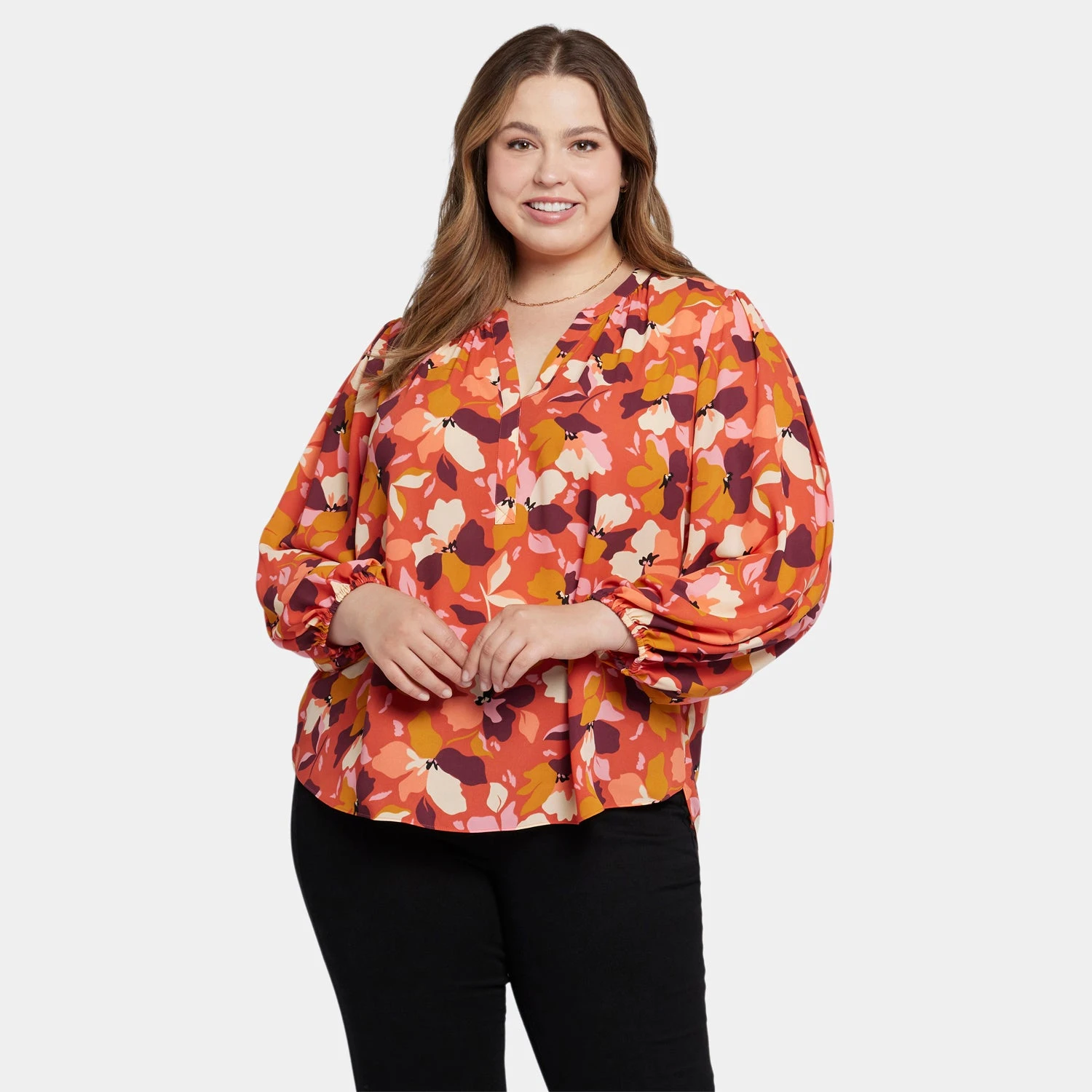Puff Sleeve Popover Top In Plus Size - Gingervale 7 Puff Sleeve Popover Top In Plus Size - Gingervale - Image 7