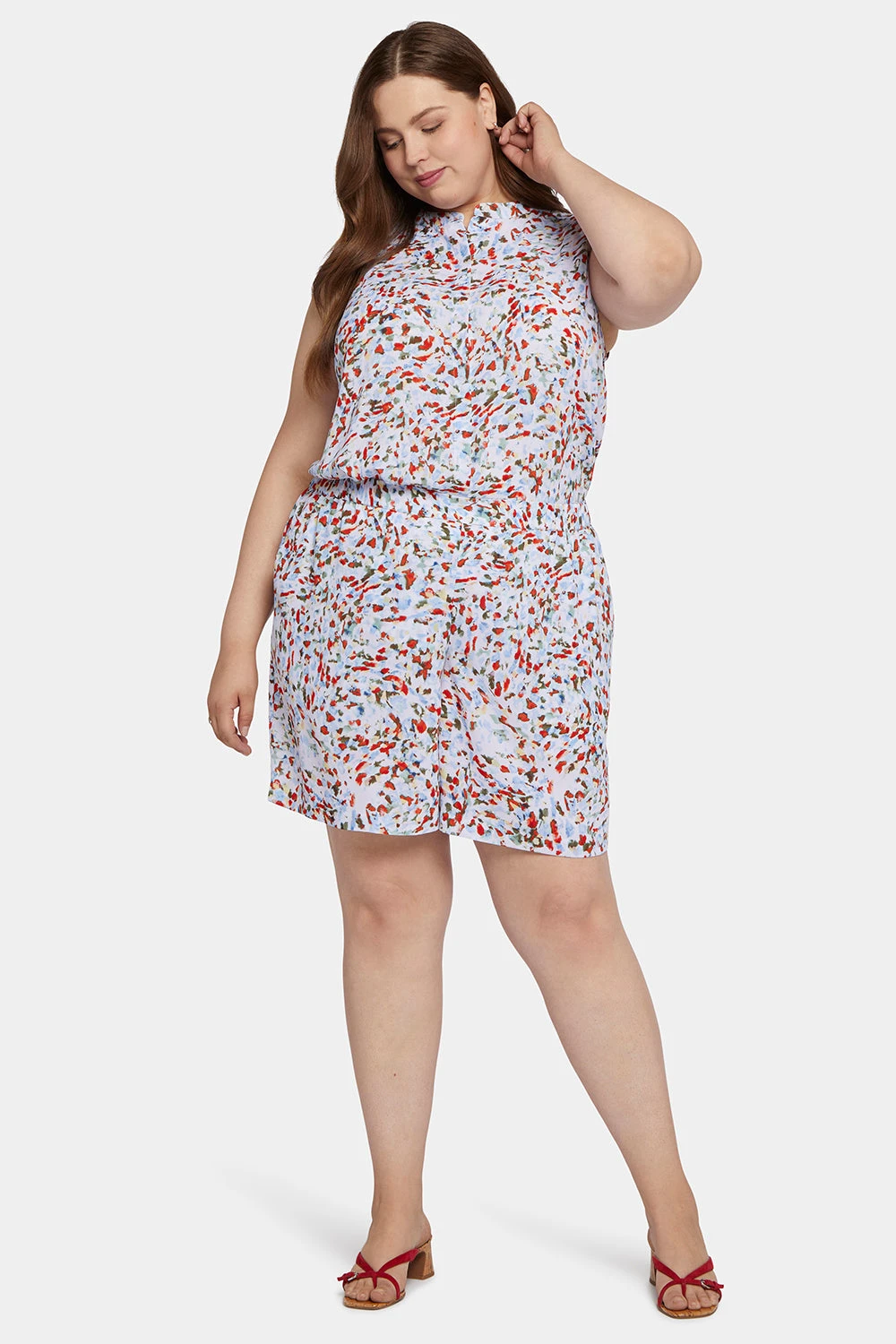 Mandarin Blouse And Short Set In Plus Size - Artesia 1 Mandarin Blouse And Short Set In Plus Size - Artesia