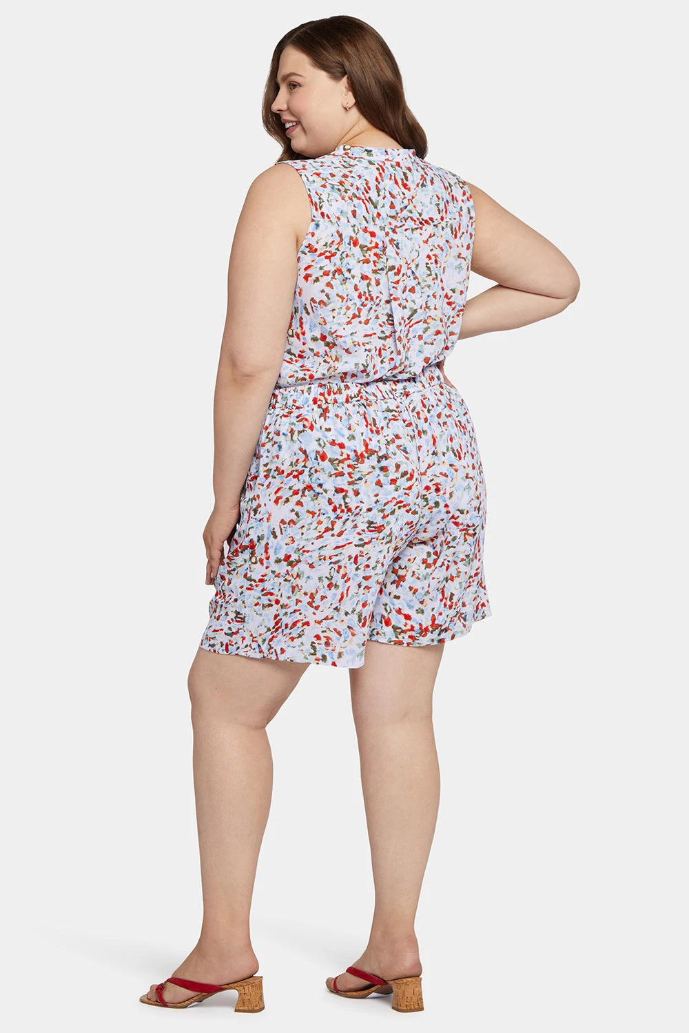 Mandarin Blouse And Short Set In Plus Size - Artesia 2 Mandarin Blouse And Short Set In Plus Size - Artesia - Image 2