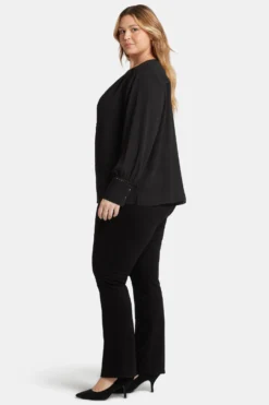 Liliana Peasant Blouse In Plus Size - Black -Nydj Apparel Shop WGGT4288 858 3