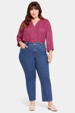 Bailey Relaxed Straight Ankle Jeans In Plus Size - Waterfall