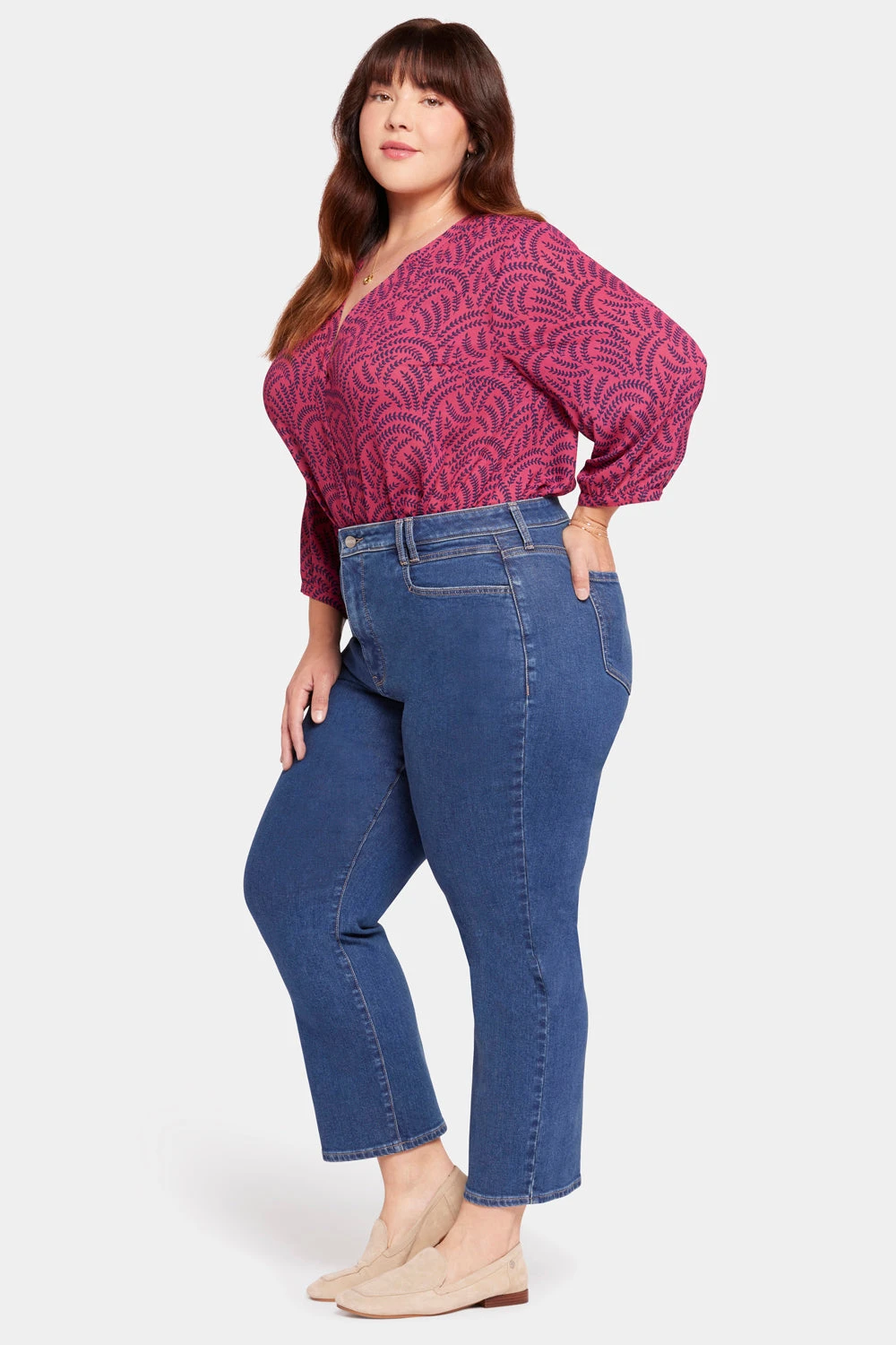Bailey Relaxed Straight Ankle Jeans In Plus Size - Waterfall 5 Bailey Relaxed Straight Ankle Jeans In Plus Size - Waterfall - Image 5