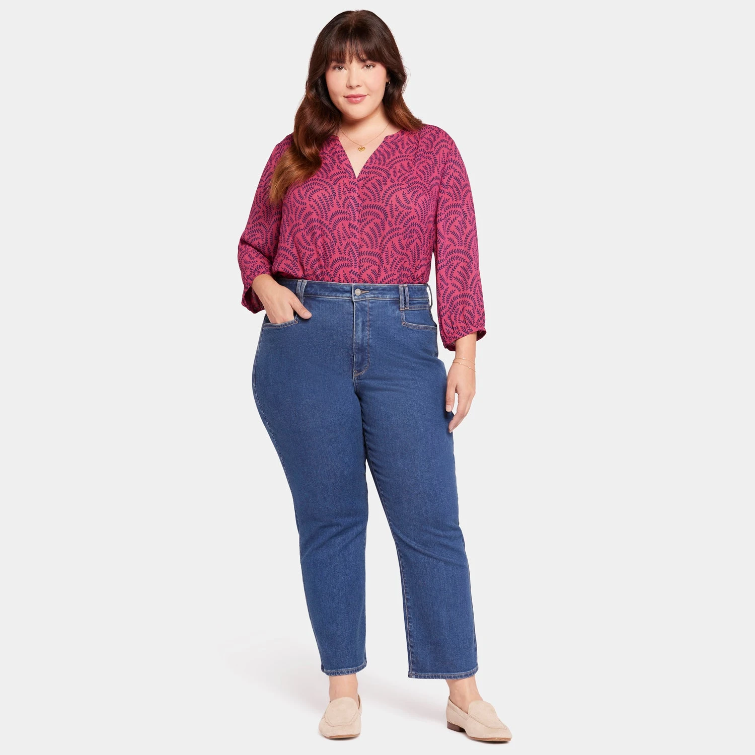 Bailey Relaxed Straight Ankle Jeans In Plus Size - Waterfall 7 Bailey Relaxed Straight Ankle Jeans In Plus Size - Waterfall - Image 7