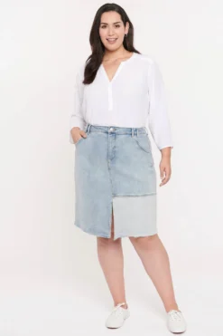 Midi Skirt In Plus Size - Destructed Radiance Base -Nydj Apparel Shop WGWRSK8126 DERA 4