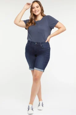Ella Denim Shorts In Plus Size - Rapture