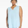 Sleeveless Perfect Tee In Plus Size - Clear Sky
