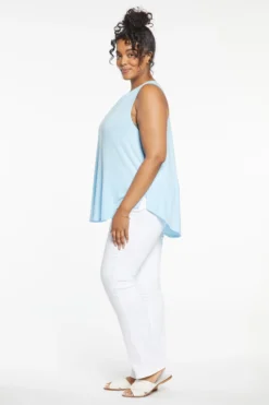 Sleeveless Perfect Tee In Plus Size - Clear Sky -Nydj Apparel Shop WLER4208 CLSKY 3
