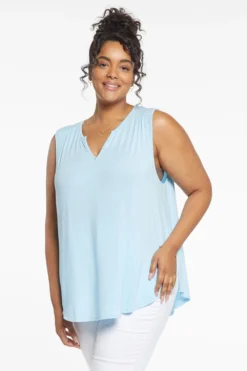 Sleeveless Perfect Tee In Plus Size - Clear Sky -Nydj Apparel Shop WLER4208 CLSKY 4