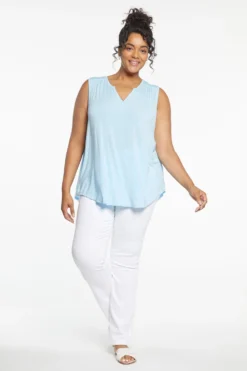 Sleeveless Perfect Tee In Plus Size - Clear Sky -Nydj Apparel Shop WLER4208 CLSKY 5