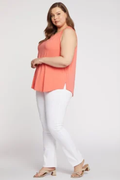 Sleeveless Perfect Tee In Plus Size - Deep Sea Coral -Nydj Apparel Shop WLER4208 DPSEA 3
