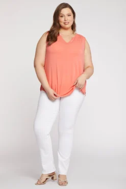 Sleeveless Perfect Tee In Plus Size - Deep Sea Coral -Nydj Apparel Shop WLER4208 DPSEA 6