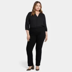 Bailey Relaxed Straight Pull-On Jeans In Plus Size - Black Rinse 13 Bailey Relaxed Straight Pull-On Jeans In Plus Size - Black Rinse -Nydj Apparel Shop WMBK8848 BLKRI DPA