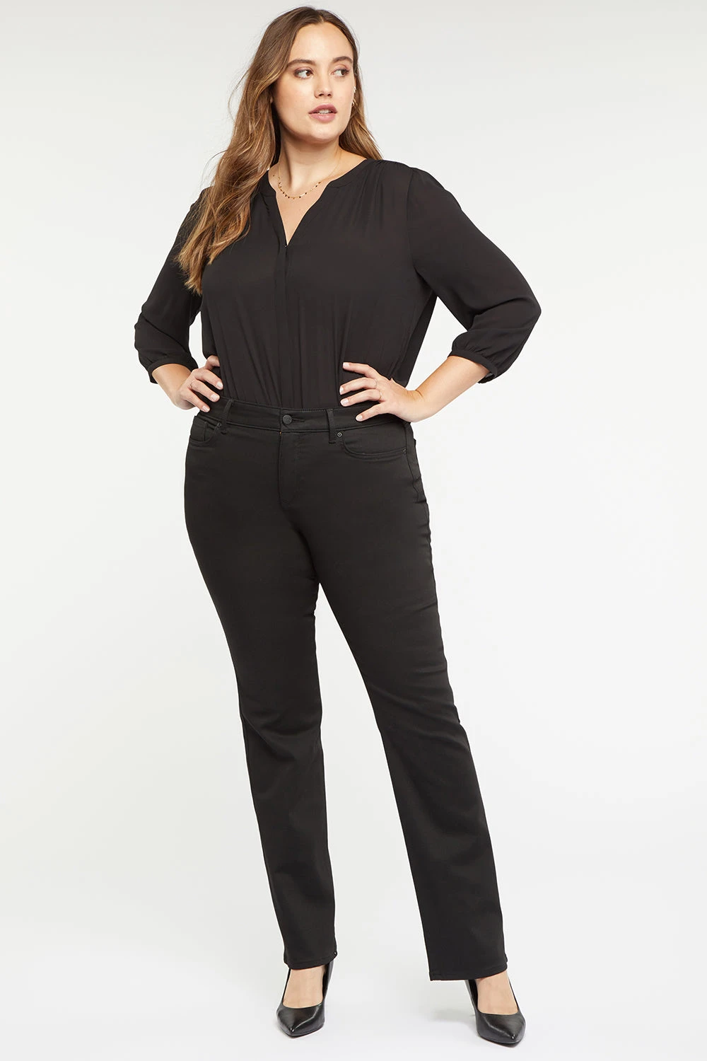 Marilyn Straight Jeans In Plus Size - Black Rinse 1 Marilyn Straight Jeans In Plus Size - Black Rinse