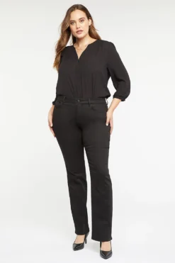 Marilyn Straight Jeans In Plus Size - Black Rinse 10 Marilyn Straight Jeans In Plus Size - Black Rinse -Nydj Apparel Shop WMICMS2299 BLKRI 4