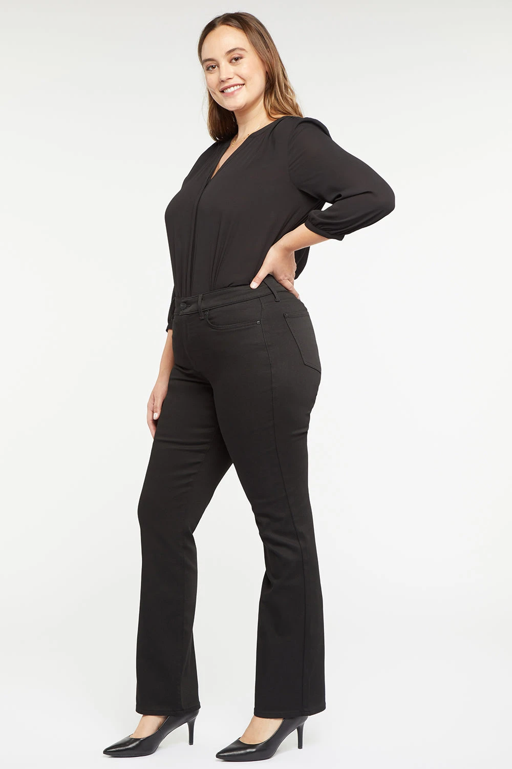 Marilyn Straight Jeans In Plus Size - Black Rinse 6 Marilyn Straight Jeans In Plus Size - Black Rinse - Image 6
