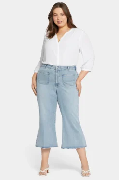 Patchie Wide Leg Capri Jeans In Plus Size - Divine -Nydj Apparel Shop WMNSCP8571 DVNE 4