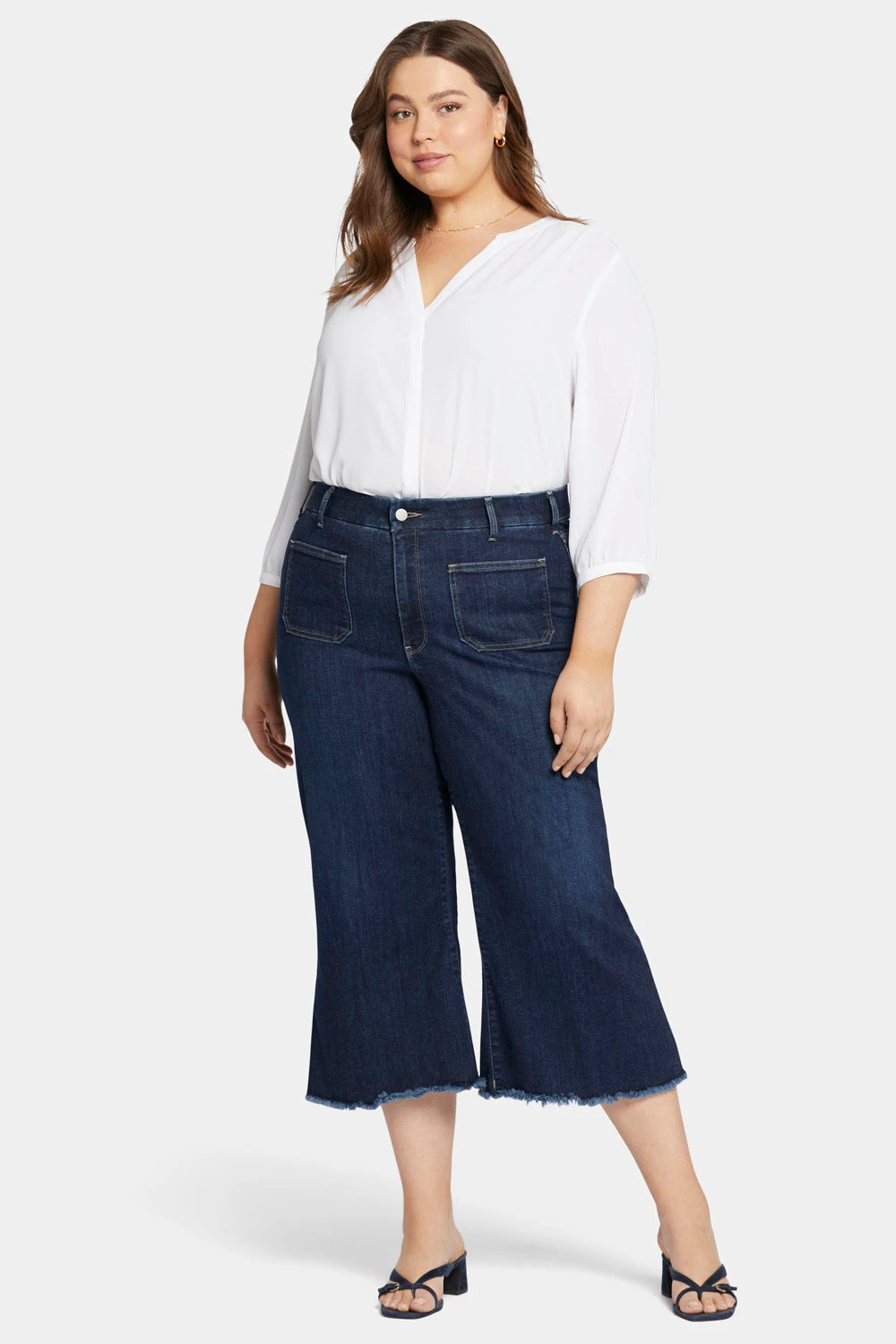 Patchie Wide Leg Capri Jeans In Plus Size - Sublime 1 Patchie Wide Leg Capri Jeans In Plus Size - Sublime