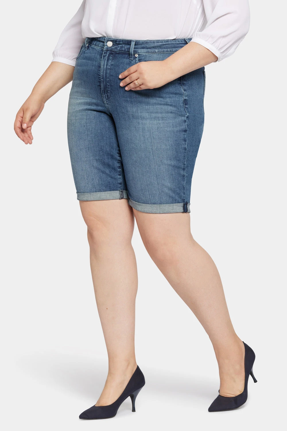 Briella 11 Inch Denim Shorts In Plus Size - Landslide 3 Briella 11 Inch Denim Shorts In Plus Size - Landslide - Image 3