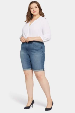 Briella 11 Inch Denim Shorts In Plus Size - Landslide 10 Briella 11 Inch Denim Shorts In Plus Size - Landslide -Nydj Apparel Shop WMSLBS2546 LNDSL 5