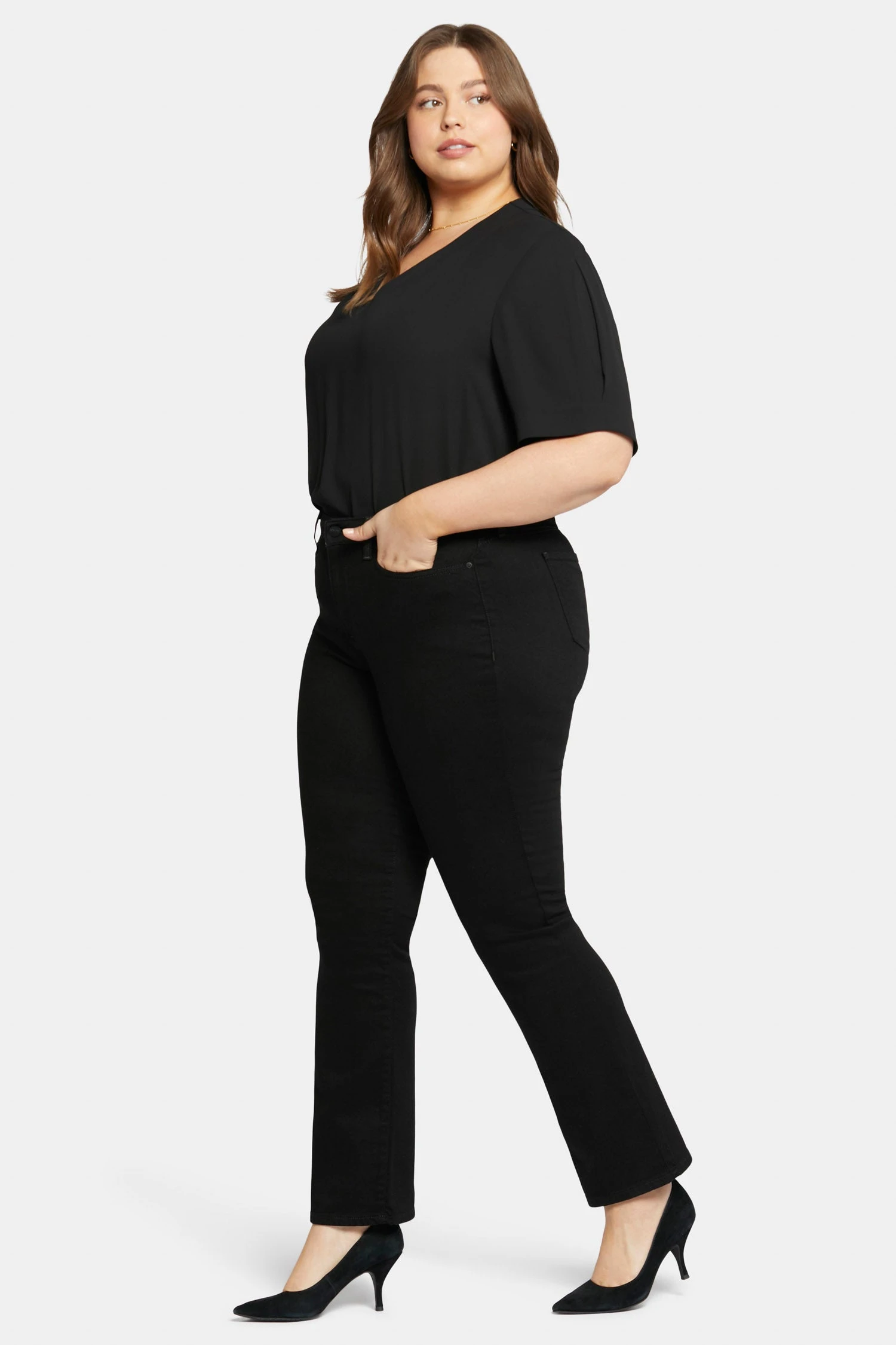 Barbara Bootcut Jeans In Plus Size - Black 5 Barbara Bootcut Jeans In Plus Size - Black - Image 5